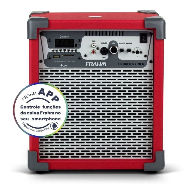 CaixadeSomAmplificadaMultiusoLC250APPBluetooth100WVermelha