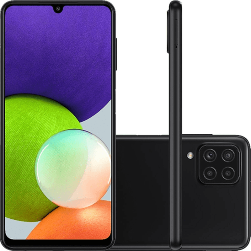 SmartphoneSamsungGalaxyA22128GBDualChipCameraQuadruplaSelfie13MPPreto