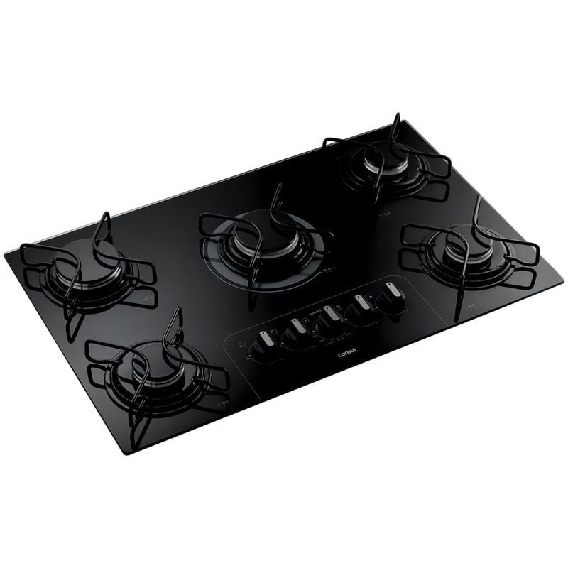 Cooktop 5 Bocas Consul a gas com acendimento automatico Bivolt Preto CD075AE