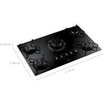 Cooktop 5 Bocas Consul a gas com acendimento automatico Bivolt Preto CD075AE