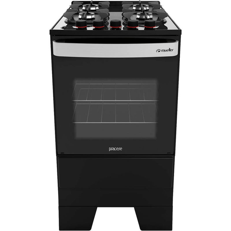 FogaoMueller4BocasPiacereVetroAutomaticoMesadeVidroForno48LPretoBivolt