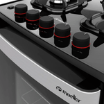 FogaoMueller4BocasPiacereVetroAutomaticoMesadeVidroForno48LPretoBivolt