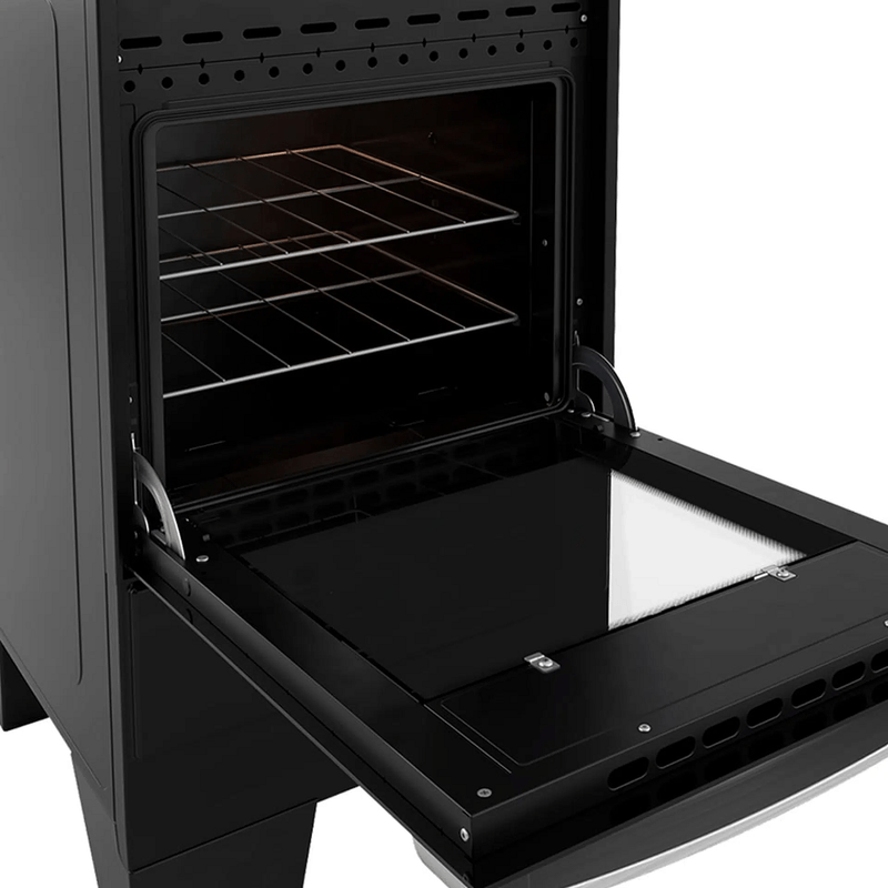 FogaoMueller4BocasPiacereVetroAutomaticoMesadeVidroForno48LPretoBivolt