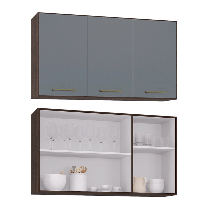 ArmarioAereoPoquema120cmCristalChocolateCinzaPlatinum