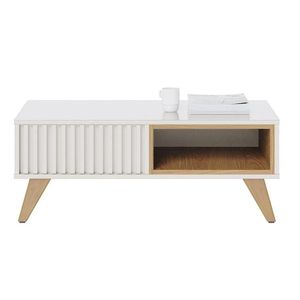 Mesa de Centro Colibri Jeri Off White e Freijó