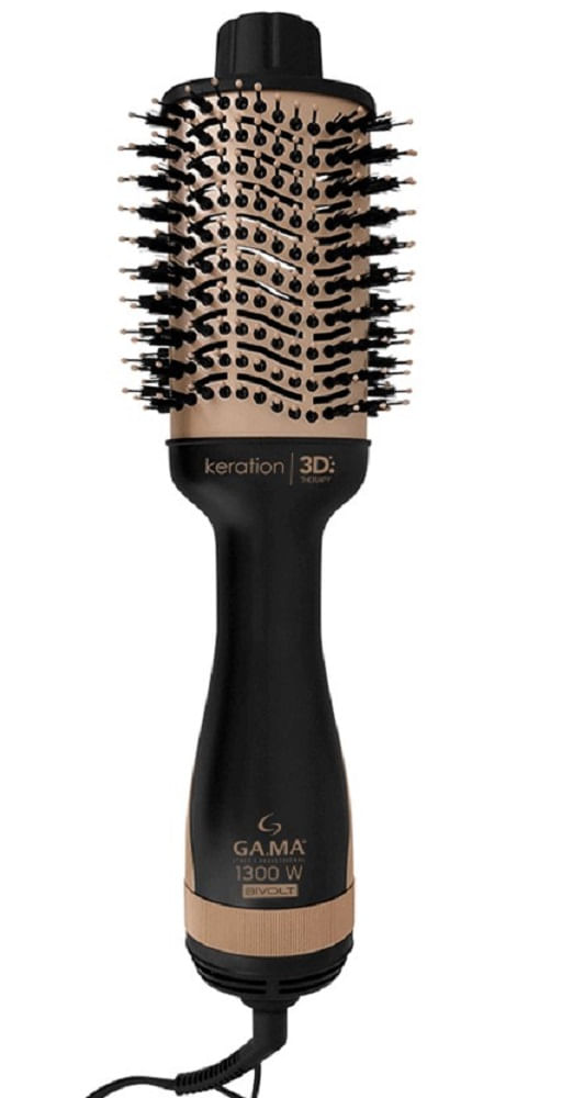 EscovaSecadoraGamaStylishKerationBrush3DPretoCobreMetalicoBivolt