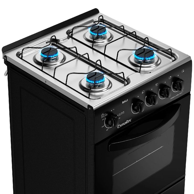 Fogao-4-Bocas-Esmaltec-Bali-Preto