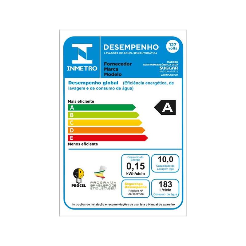 Lavadora-Suggar-Lavamax-10KG-127V-Preta