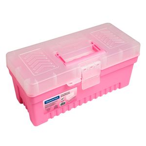 Caixa Plástica para Ferramentas Tramontina 13" Rosa com Bandeja Removível