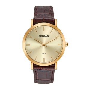 Relógio Masculino Analógico Seculus 44255GPSVDC2 com Pulseira em Couro