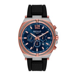 Relógio Masculino Analógico Seculus 44252GPSVGU3 com Cronógrafo e Pulseira de Silicone