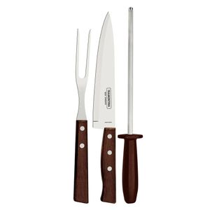 Kit para Churrasco com 3 Peças Tramontina Madeira Natural