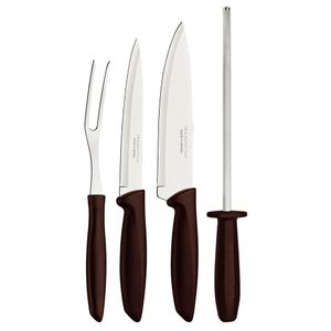 Kit para Churrasco com 4 Peças Tramontina Plenus Marrom
