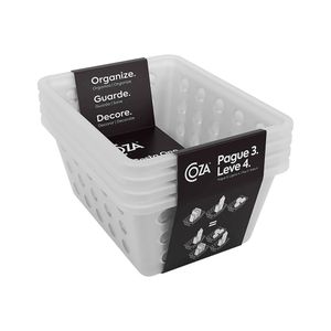 Conjunto de Cestas Organizadoras Coza One 4 Peças Pequenas Natural