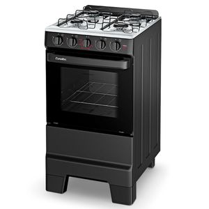 Fogão 4 Bocas Esmaltec Preto Ideal F4ISP