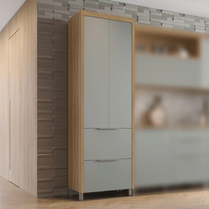 Paneleiro com 2 Portas e 2 Gavetas Nesher Marquesa Nature e Verde