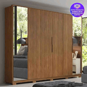 Guarda-Roupa com 6 Portas e com Espelho Demobile Atrice Amendola Touch
