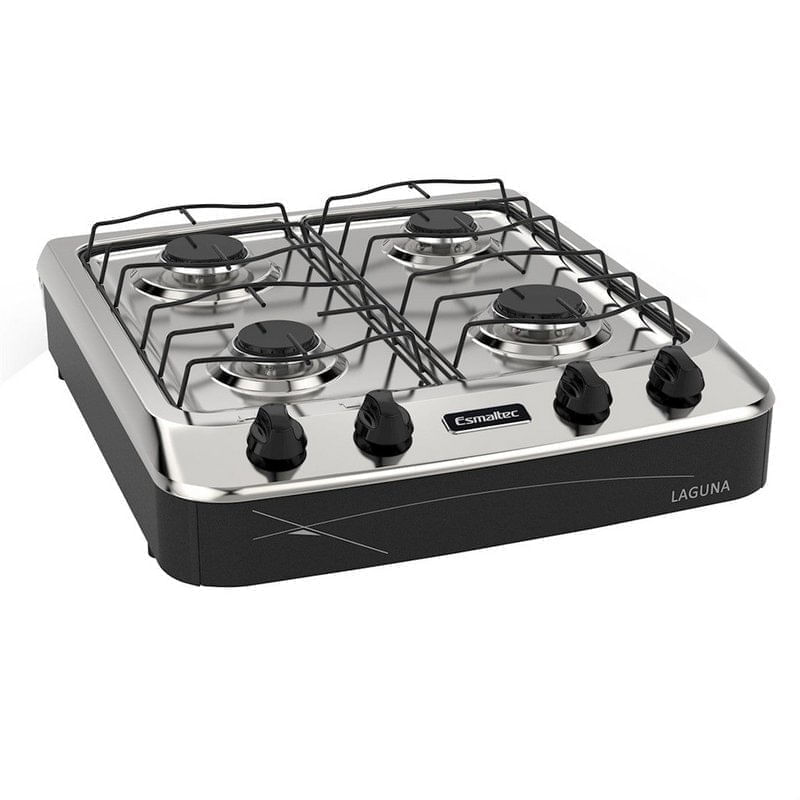 Fogao-4-Bocas-Esmaltec-de-Mesa-Laguna-Preto
