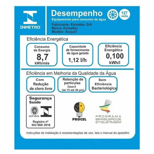 Purificador-de-Agua-Esmaltec-22-litros-com-Filtro-Refil-Puragua-Acqua-7-Branco-110v