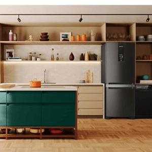 Geladeira Brastemp Frost Free Duplex Inverter 447L Black Inox BRE57FE