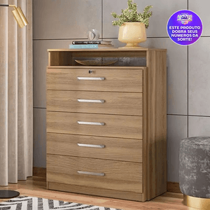 Cômoda 5 Gavetas Demóbile Triunfo Amêndola Touch