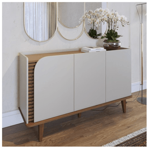 Buffet com 3 Portas Jurerê Off White/Freijó