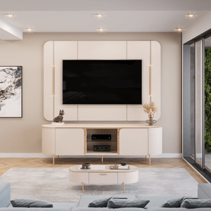 Rack com Painel Adele Off White Dj 180 cm