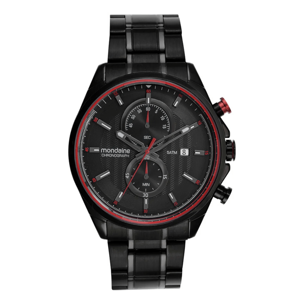 Relógio Masculino Cronógrafo Mondaine Preto/Vermelho 32894GPMVPE2