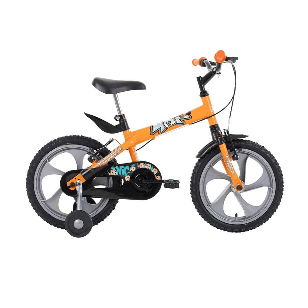 Bicicleta Infantil Houston Nic Aro 16 Laranja com Rodinhas