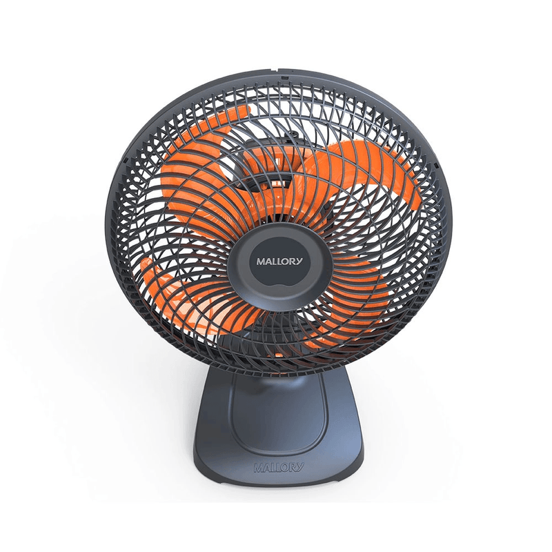 VentiladordeMesa30cmMalloryElegance4Pas3VelocidadesGrafiteLaranja127V