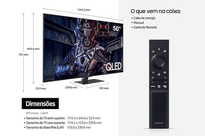 SmartTVSamsung55polegadasQLED4KWiFiTizenAlexaeModoGameCinzaescuro