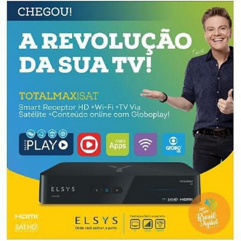 ReceptorTotalmaxSatHdWifiTvViaSateliteConteudoOnlineComGloboplayEtrs47Elsys