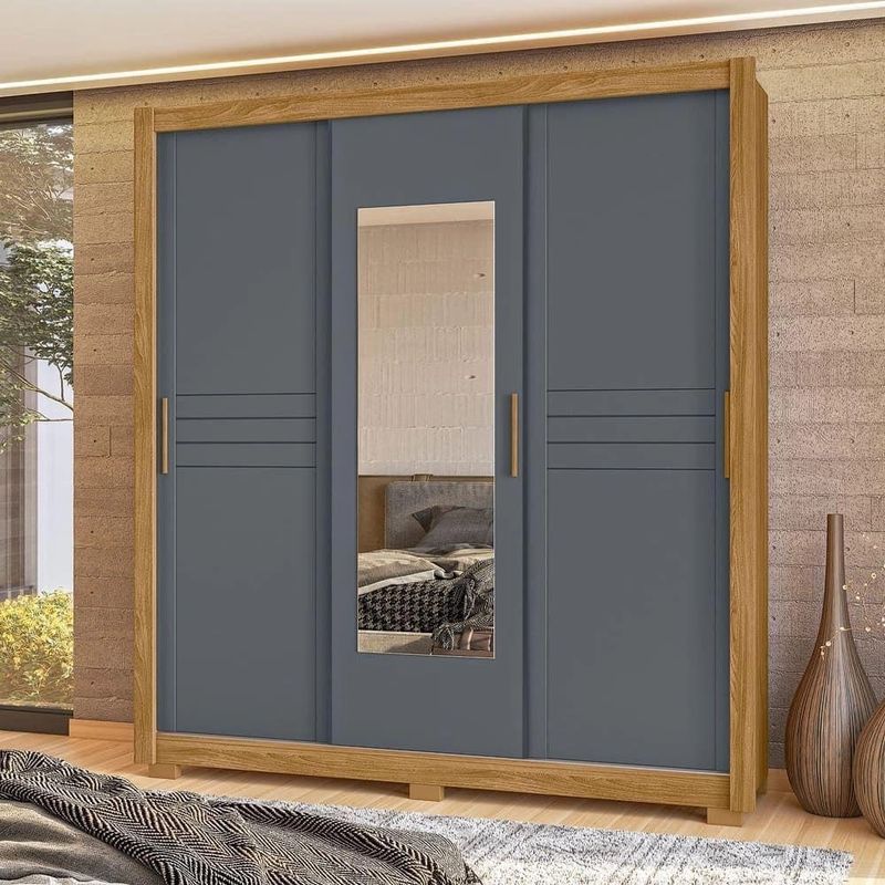 GuardaRoupaCanada3Portas3GavetasFreijoCinzaMoval