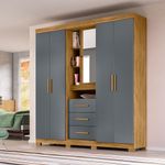 GuardaRoupaMovalEldoradocomEspelho5Portas3GavetasCinzaFreijo