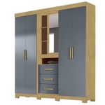 GuardaRoupaMovalEldoradocomEspelho5Portas3GavetasCinzaFreijo