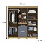 GuardaRoupaMovalEldoradocomEspelho5Portas3GavetasCinzaFreijo