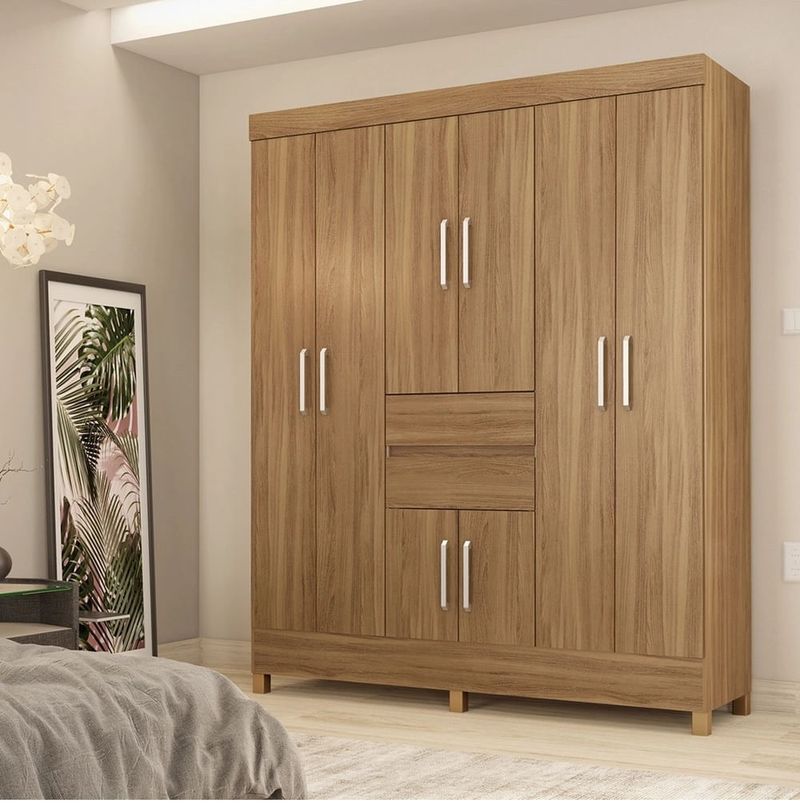 GuardaRoupaCasalMuniqueDemobile8Portas2GavetasAmendolaTouch