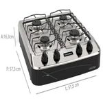 FogaoPortatilEsmaltecLaguna4BocasManualMesaemAcoInoxPreto