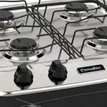 FogaoPortatilEsmaltecLaguna4BocasManualMesaemAcoInoxPreto