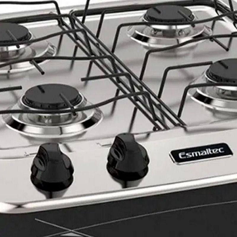 FogaoPortatilEsmaltecLaguna4BocasManualMesaemAcoInoxPreto