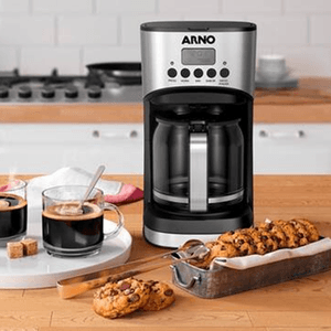 Cafeteira Elétrica Arno New Element 45 Xícaras Preta/Inox CFNE