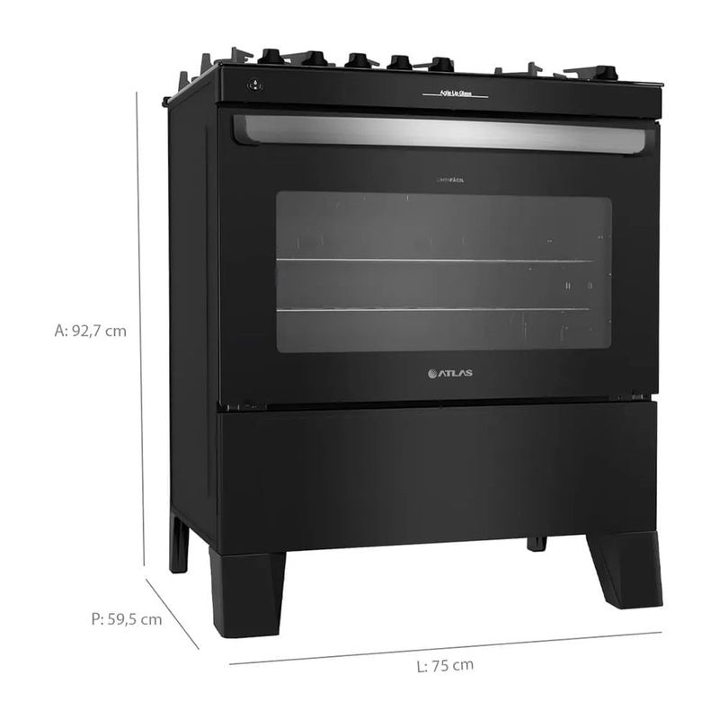 Fogao5bocasatlasautomaticopreto