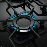 FogaoMueller5BocasDecoratoVetroAutomaticoMesadeVidroTriplaChamaPretoFoscoBivolt