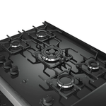 FogaoMueller5BocasDecoratoVetroAutomaticoMesadeVidroTriplaChamaPretoFoscoBivolt