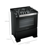 FogaoMueller5BocasDecoratoVetroAutomaticoMesadeVidroTriplaChamaPretoFoscoBivolt