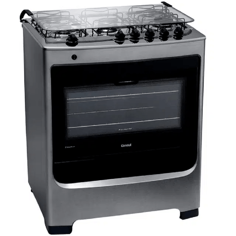 Fogao5BocasConsulacendimentoautomaticoInoxBivoltCFS5NAR