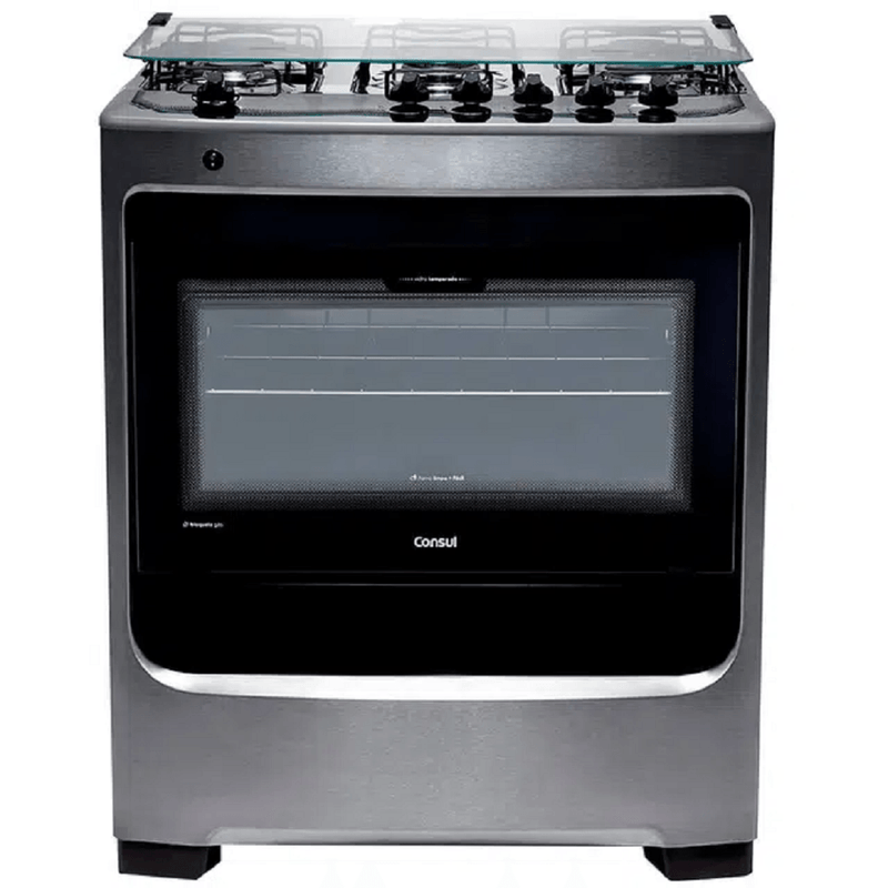 Fogao5BocasConsulacendimentoautomaticoInoxBivoltCFS5NAR