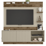 EstanteCaemmunparaTV65PolegadasClap2Portas3PrateleirasJatobaoffWhite