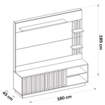 EstanteCaemmunparaTV65PolegadasClap2Portas3PrateleirasJatobaoffWhite
