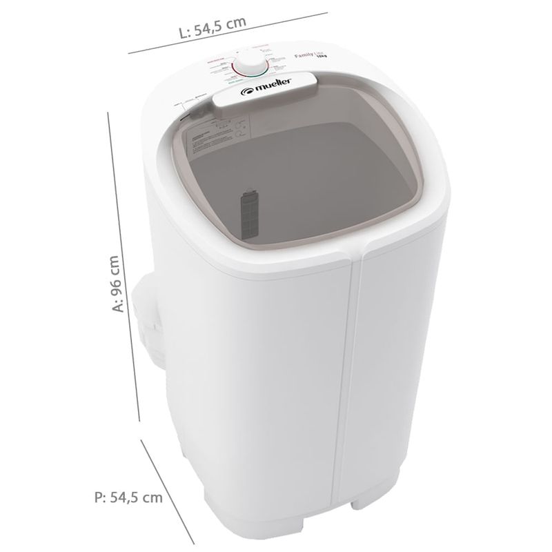 MaquinadeLavarMuellerFamilyLiteSemiautomatica10kgCorBranco127V